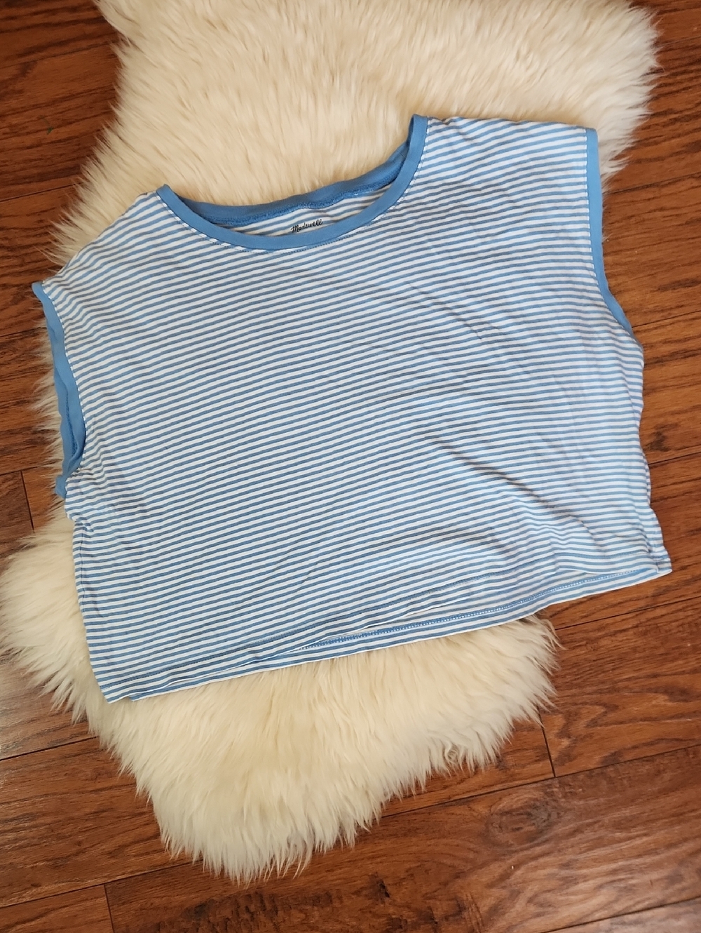 Madewell Striped Muscle Crop Tee *flawed*